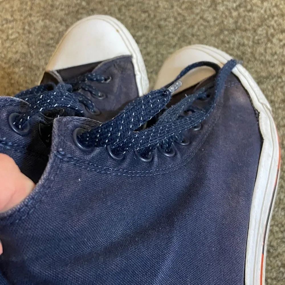 Converse 153793F Ws13 Ms 11Size Navy High-Top Sneakers with Bright Orange Patch - Picture 9 of 15